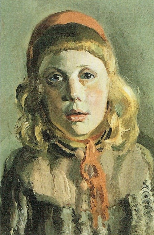 Jeugdportret van Cécile, geschilderd door haar vader Harrie Kuijten  